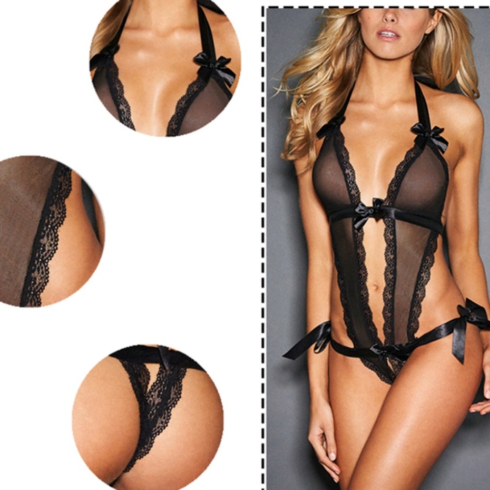 💋women sexy lingerie lace halter underwear set
